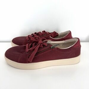 Revitalign Wrigley Orthotic Red Leather Low Top Sneaker Shoe‎ Women's 8.5